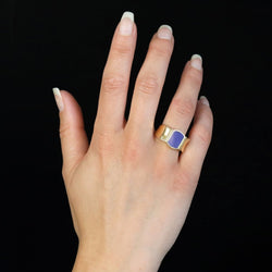 Lapis lazuli and gold signet ring