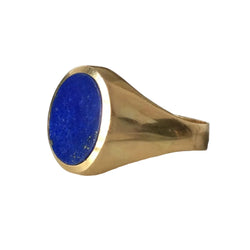 Bague Chevalière en or jaune et lapis-lazuli - Castafiore