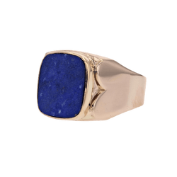 Bague Chevalière en or jaune et lapis - lazuli - Castafiore