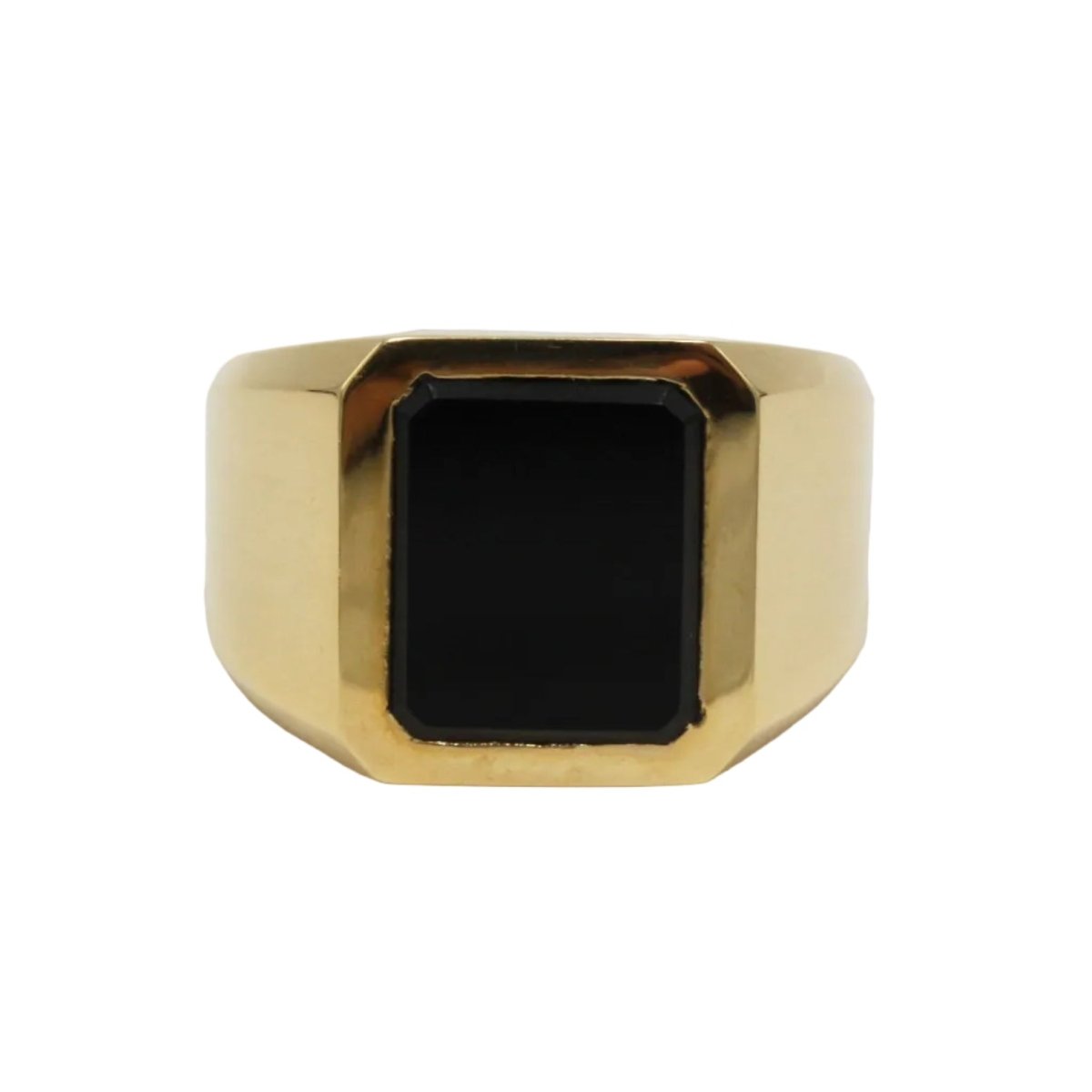 Bague Chevalière en or jaune et onyx - Castafiore