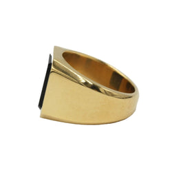 Bague Chevalière en or jaune et onyx - Castafiore