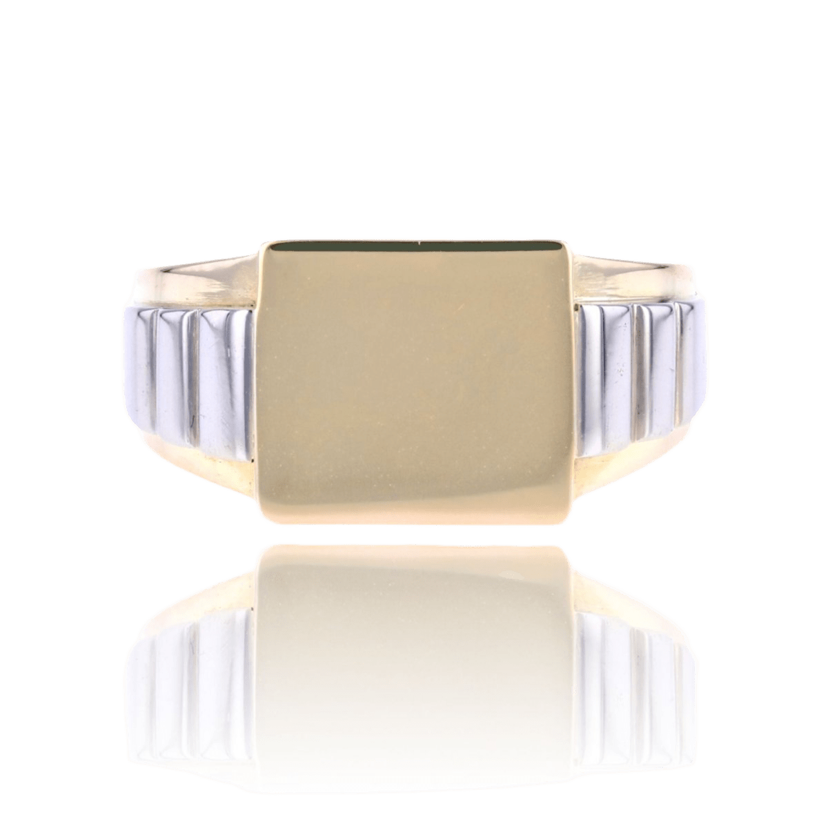 Bague Chevalière en or jaune et platine - Castafiore