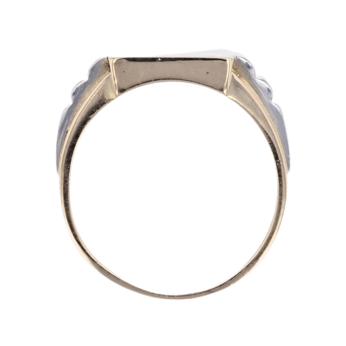 Bague Chevalière en or jaune et platine - Castafiore