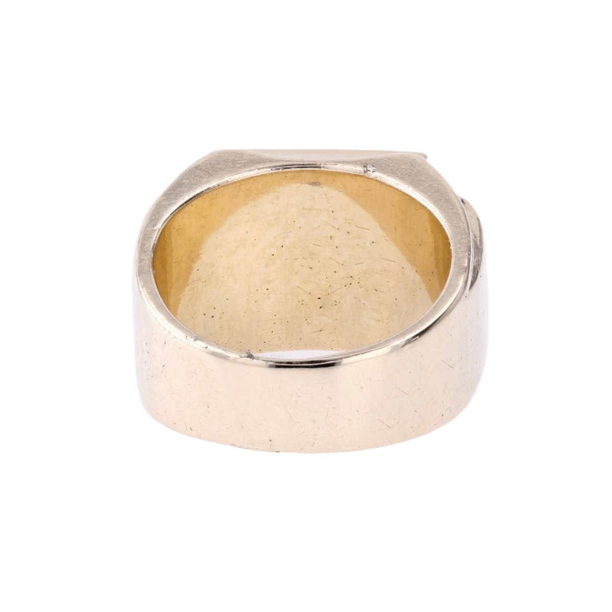 Bague Chevalière en or jaune et spectrolite - Castafiore