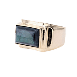 Bague Chevalière en or jaune et spectrolite - Castafiore