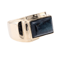 Bague Chevalière en or jaune et spectrolite - Castafiore