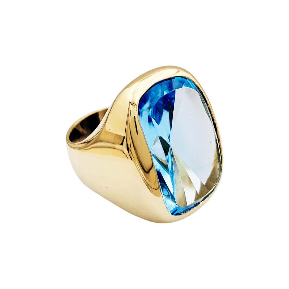 Ring yellow gold and topaz