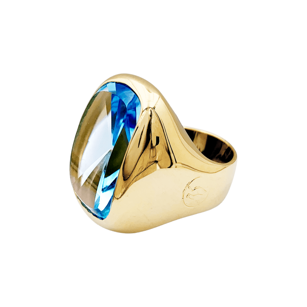 Ring yellow gold and topaz