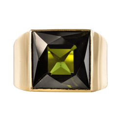 Bague Chevalière en or jaune et tourmaline - Castafiore