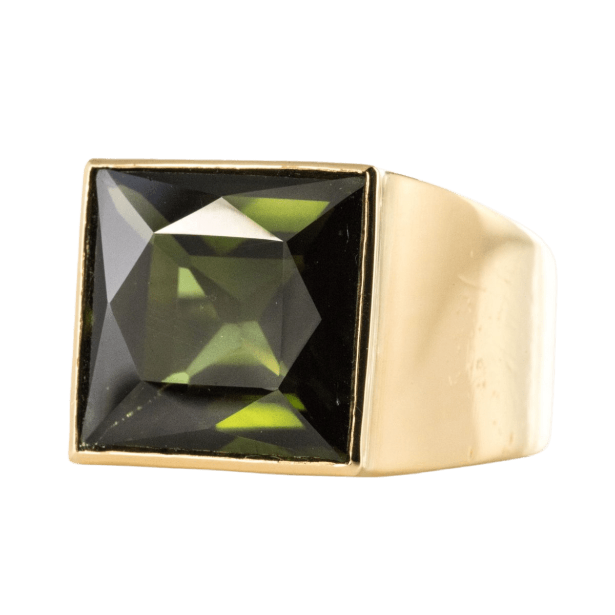 Bague Chevalière en or jaune et tourmaline - Castafiore