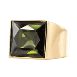 Bague Chevalière en or jaune et tourmaline - Castafiore