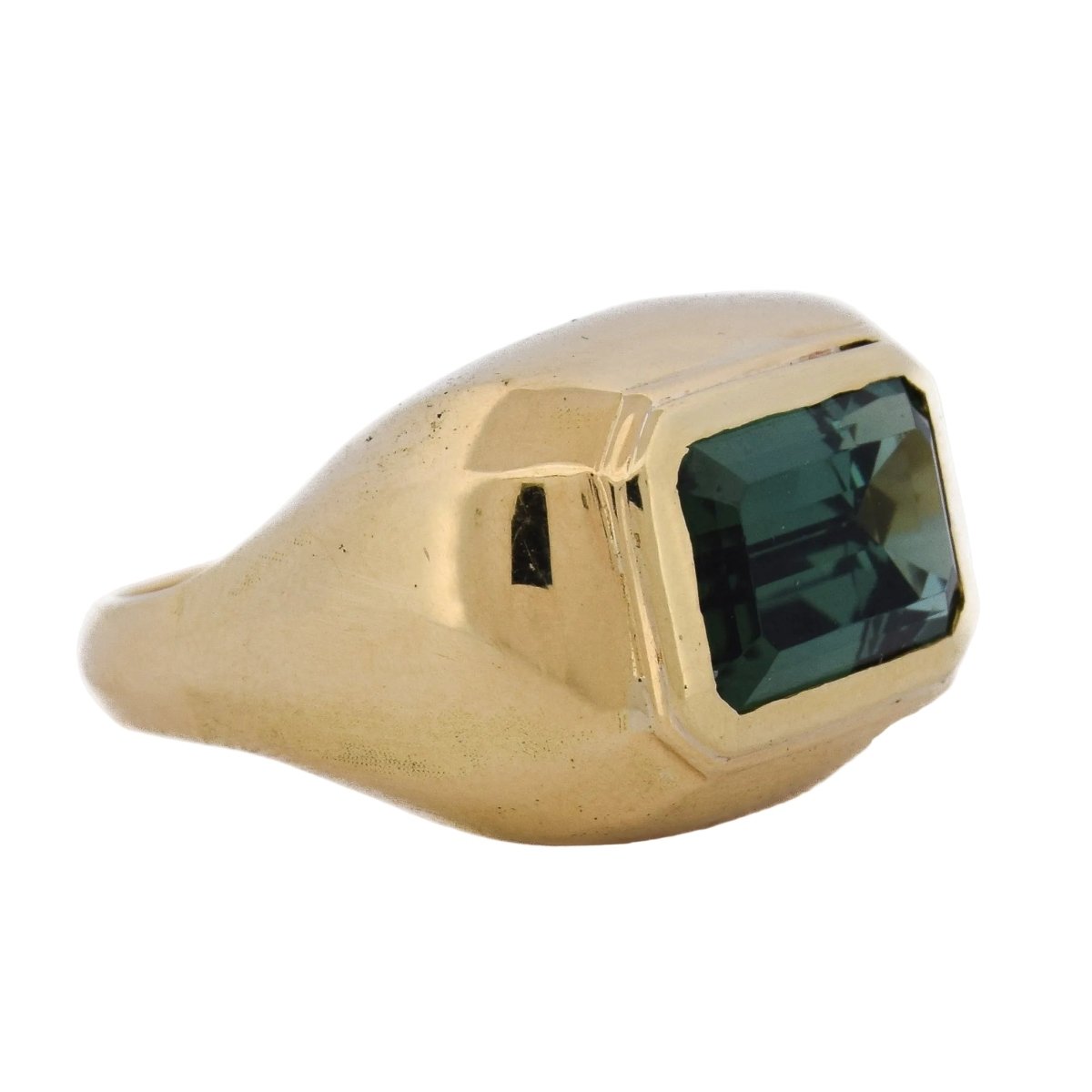 Bague Chevalière en or jaune et tourmaline - Castafiore