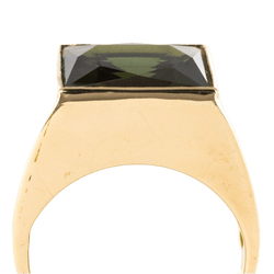 Bague Chevalière en or jaune et tourmaline - Castafiore