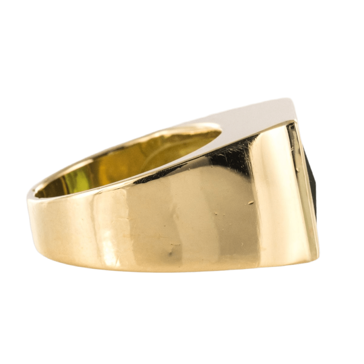 Bague Chevalière en or jaune et tourmaline - Castafiore