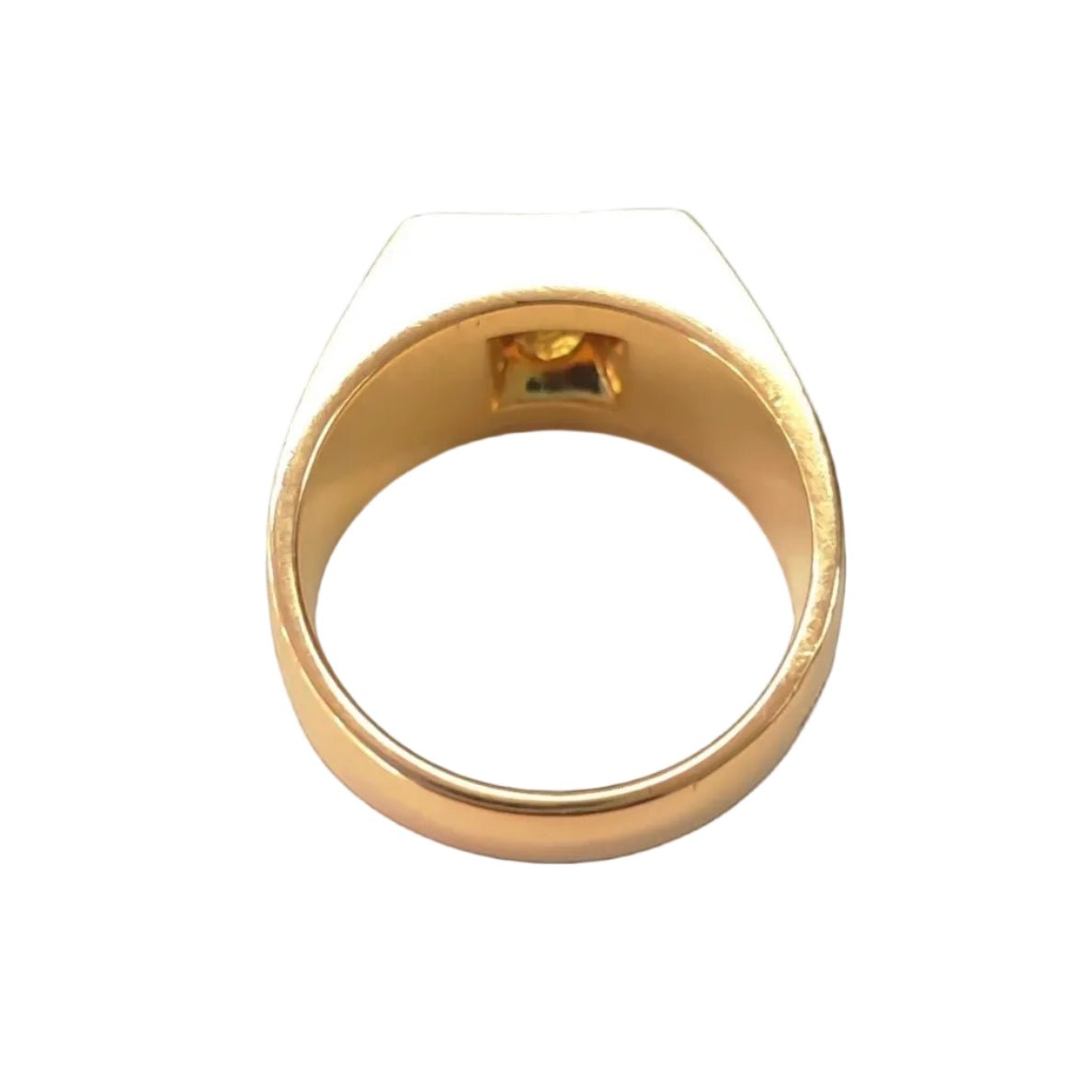 Bague Chevalière en or jaune, platine et diamant - Castafiore
