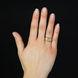 Initial signet ring rose gold