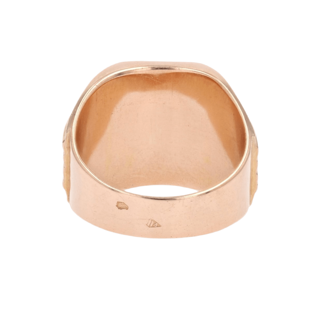 Bague Chevalière en or rose et agate - Castafiore