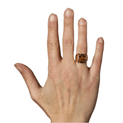 Bague Chevalière en or rose et agate - Castafiore