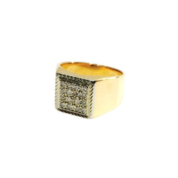 Bague Chevalière en or rose et diamants - Castafiore