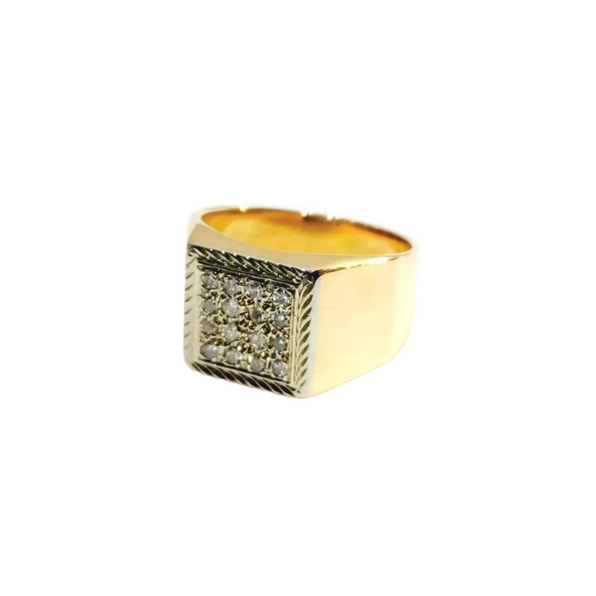 Bague Chevalière en or rose et diamants - Castafiore