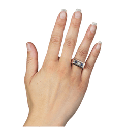 Bague Chevalière en or rose, saphirs et diamant - Castafiore