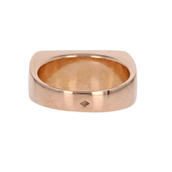 Bague Chevalière en or rose, saphirs et diamant - Castafiore