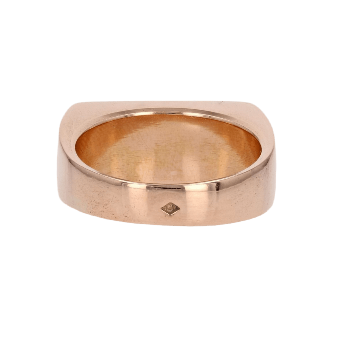 Bague Chevalière en or rose, saphirs et diamant - Castafiore