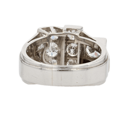 Bague Chevalière en platine et diamants - Castafiore