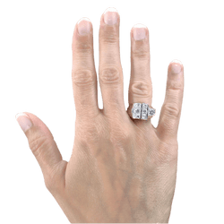 Bague Chevalière en platine et diamants - Castafiore