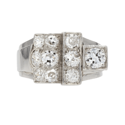 Bague Chevalière en platine et diamants - Castafiore