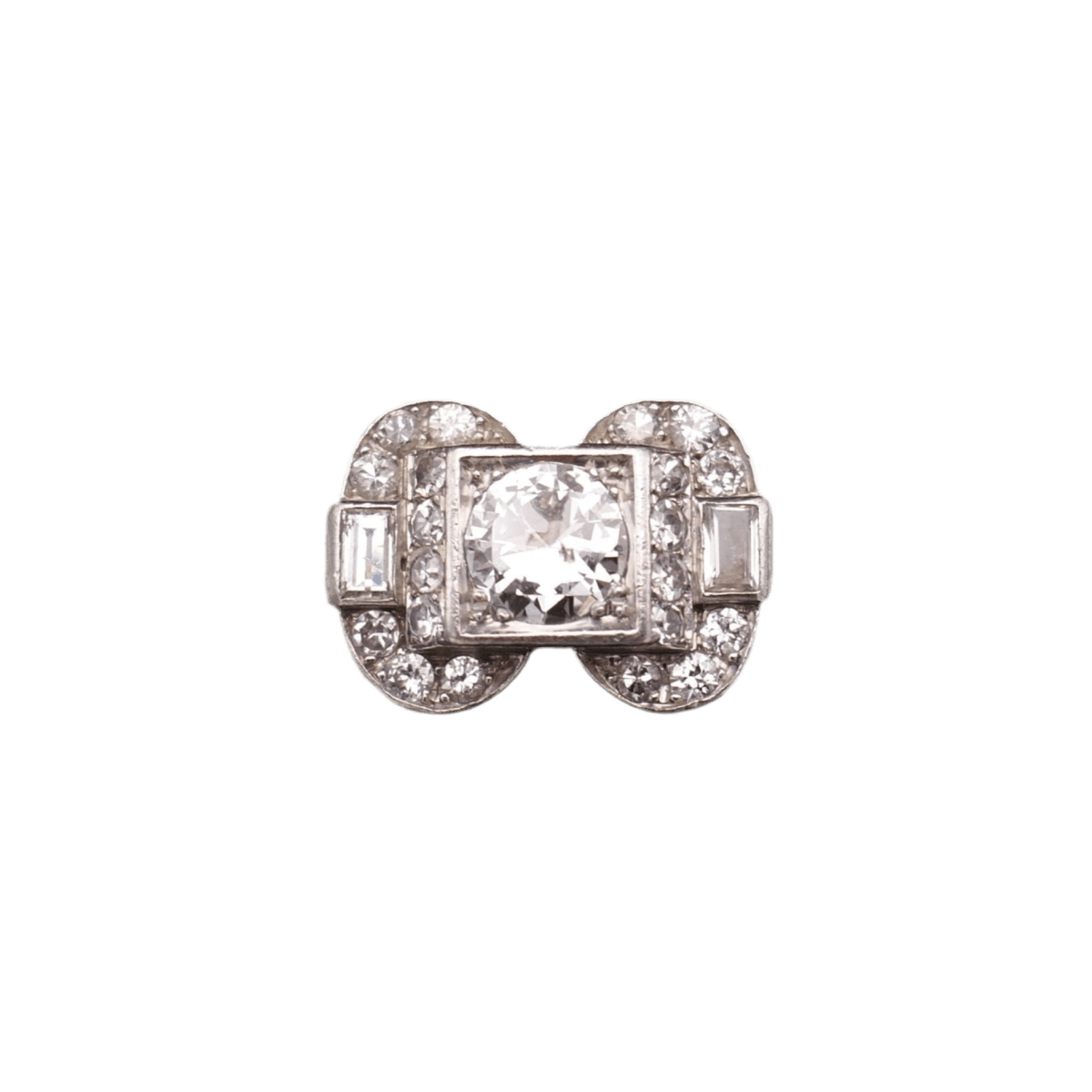 Bague Chevalière en platine et diamants - Castafiore
