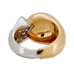 Bague Chevalière FRED en or jaune, or blanc et diamants - Castafiore