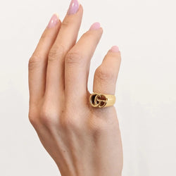 Bague Chevalière GUCCI en or jaune - Castafiore