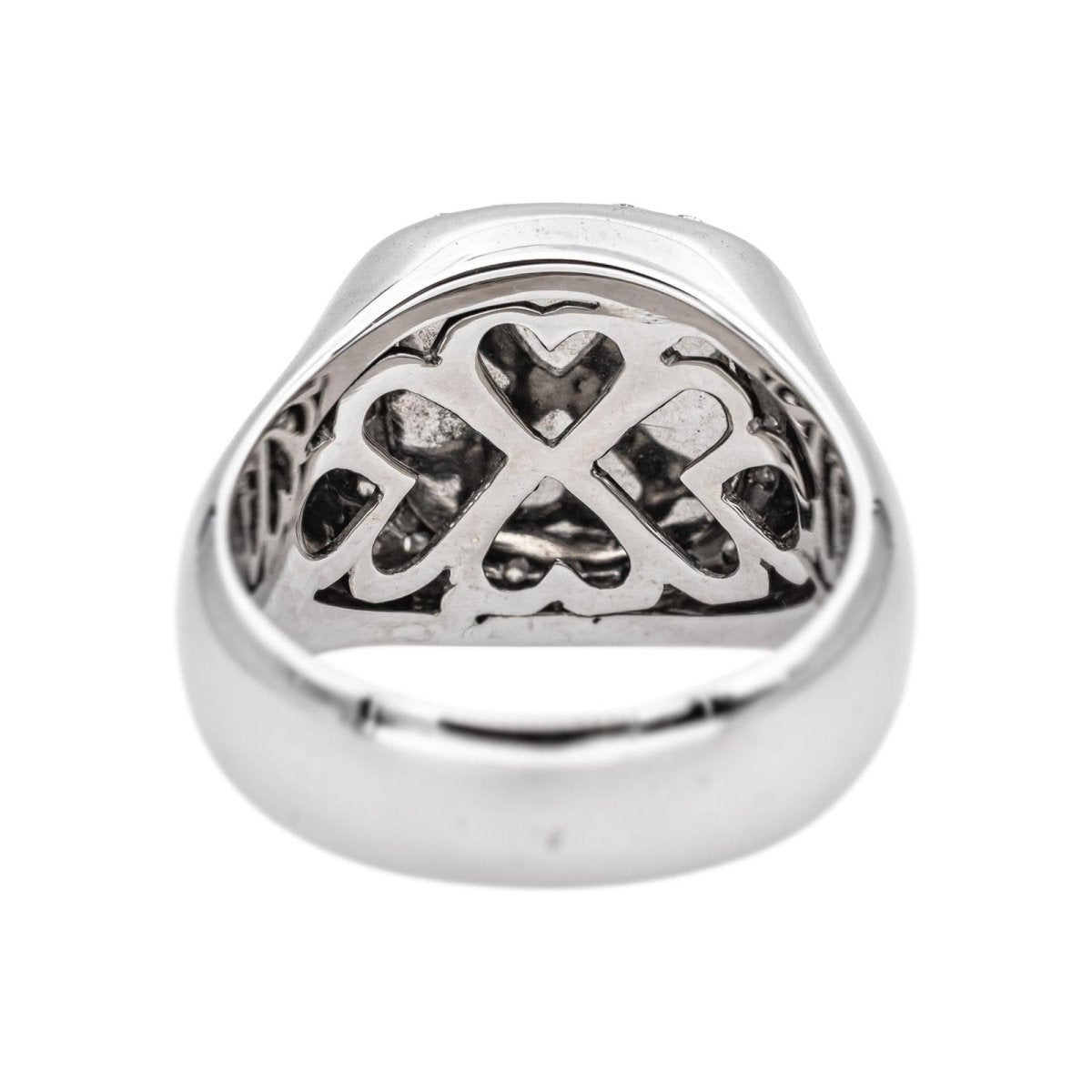 Bague Chevalière Or blanc Onyx - Castafiore