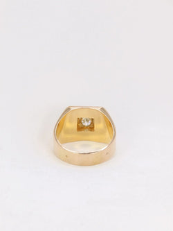 Bague chevalière vintage en or et diamants - Castafiore