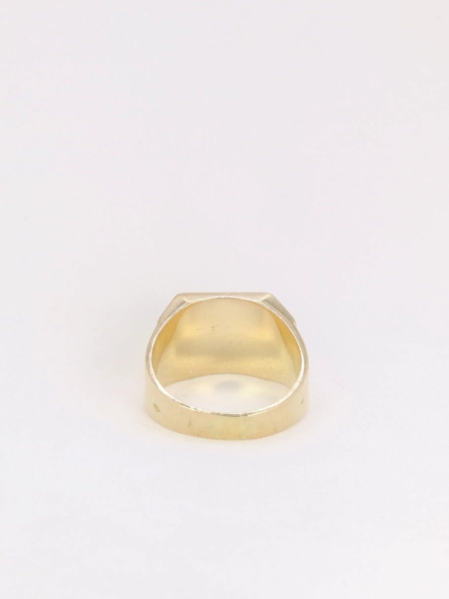 Bague chevalière vintage en or et diamants - Castafiore