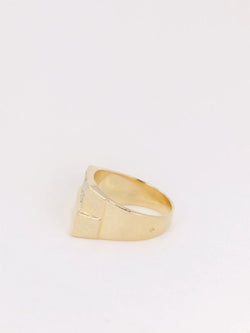 Bague chevalière vintage en or et diamants - Castafiore