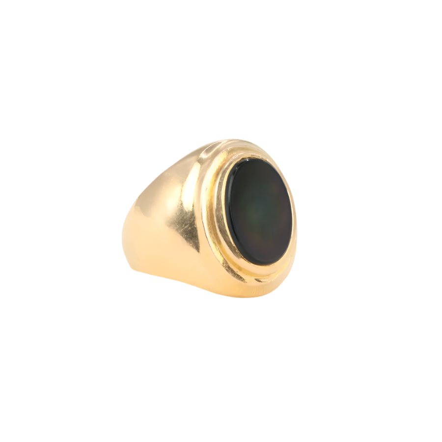 Bague Chevalière Vintage en Or et Onyx - Castafiore
