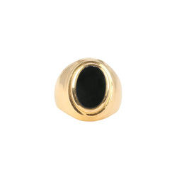 Bague Chevalière Vintage en Or et Onyx - Castafiore