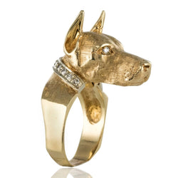 Bague chien et son collier diamants - Castafiore