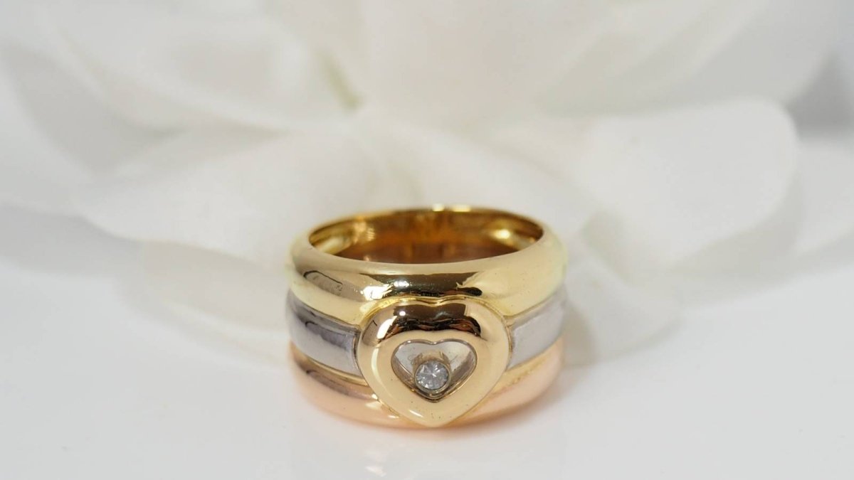 Bague Chopard Happy Diamond 3 ors et diamant - Castafiore