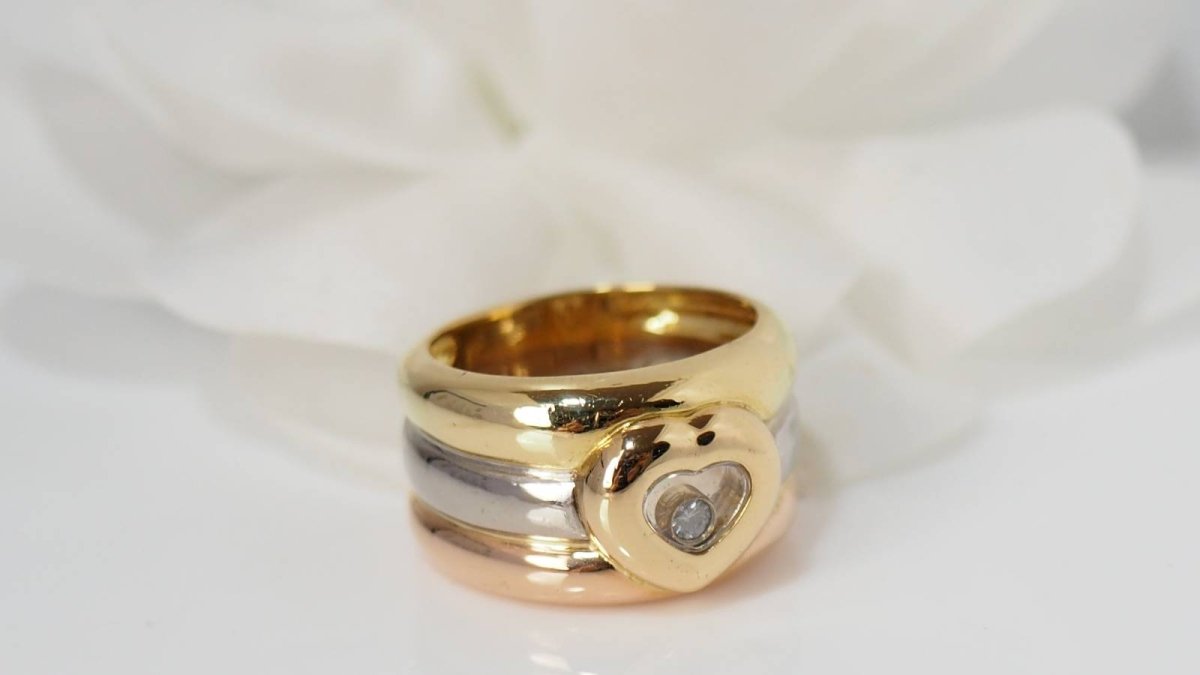 Bague Chopard Happy Diamond 3 ors et diamant - Castafiore