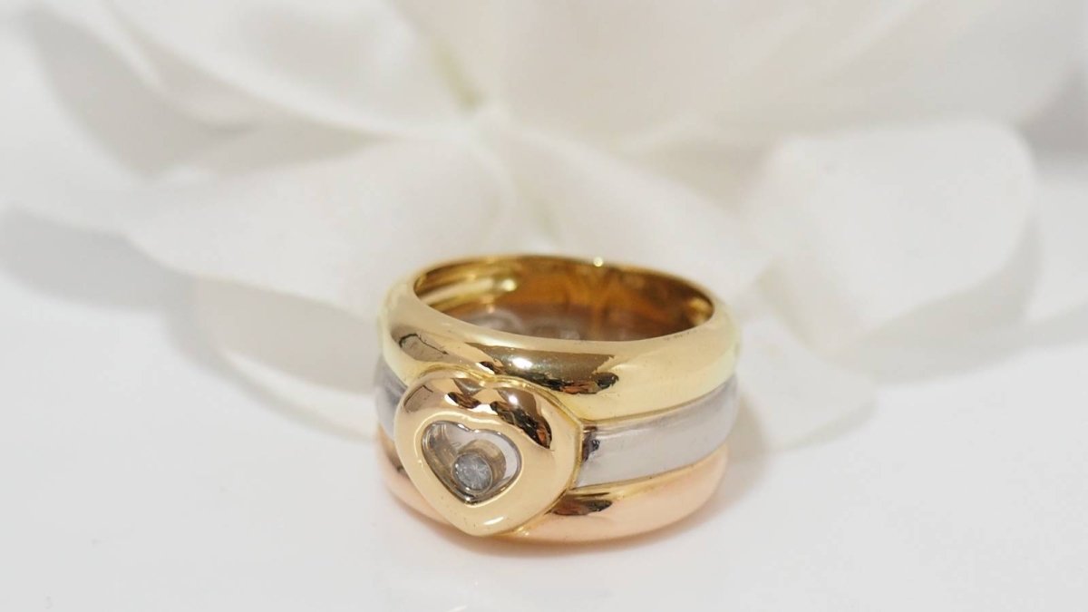 Bague Chopard Happy Diamond 3 ors et diamant - Castafiore