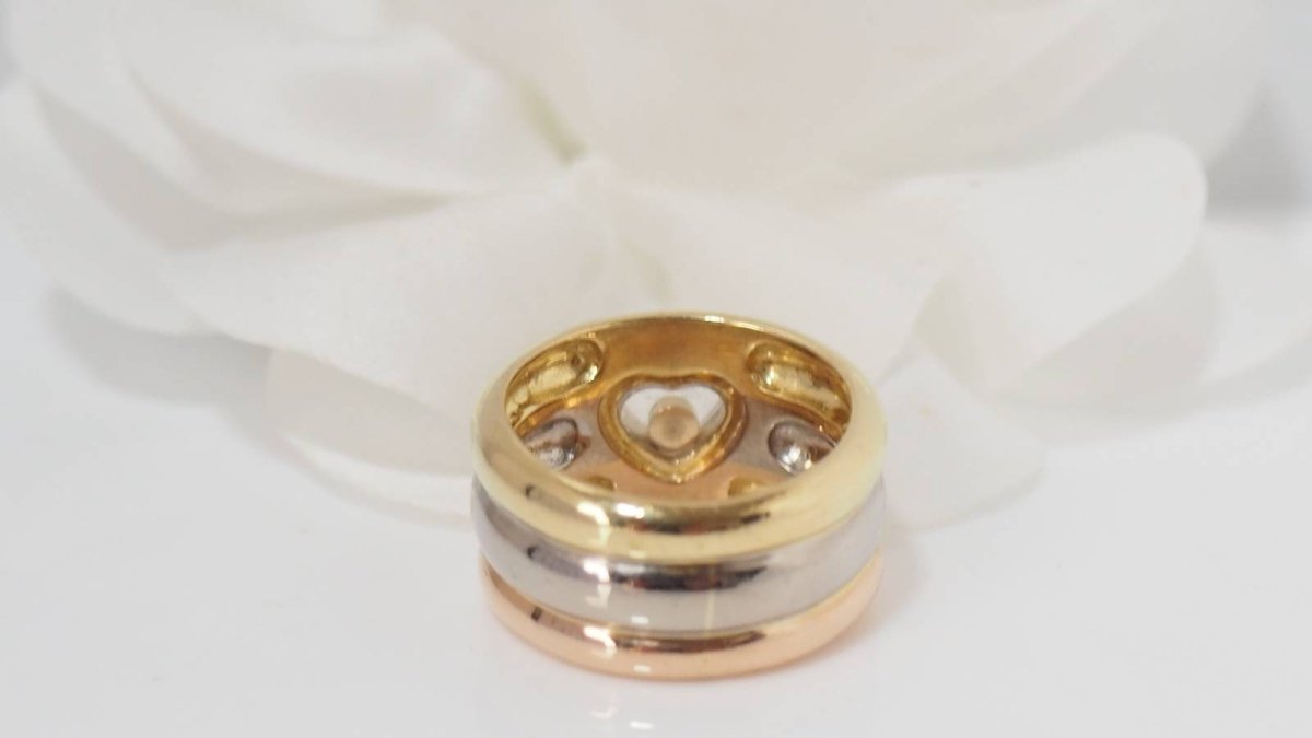 Bague Chopard Happy Diamond 3 ors et diamant - Castafiore