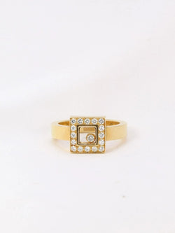 Bague Chopard Happy Diamonds carré en or et diamants - Castafiore