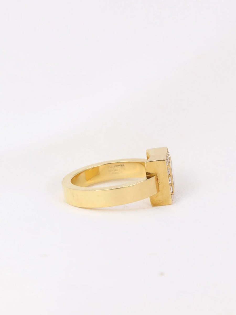 Bague Chopard Happy Diamonds carré en or et diamants - Castafiore