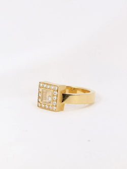 Bague Chopard Happy Diamonds carré en or et diamants - Castafiore