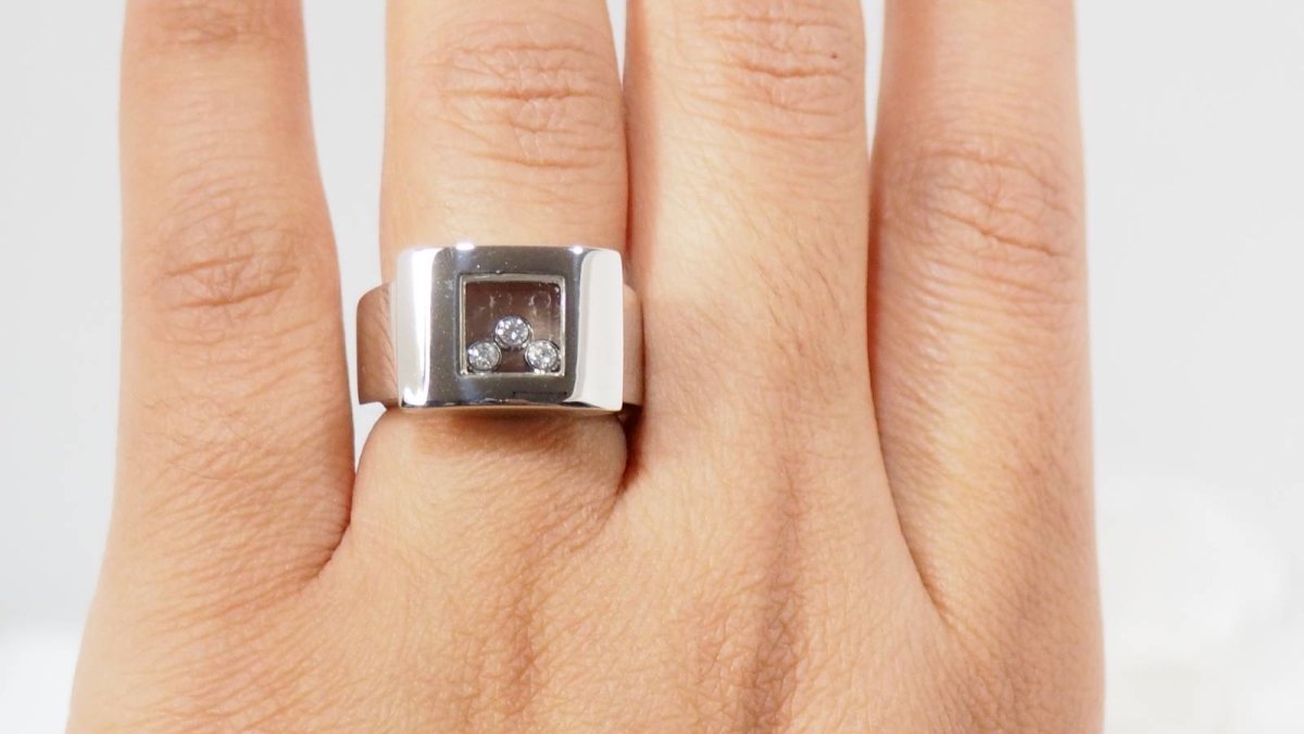 Bague Chopard Happy Diamonds en or blanc et diamants - Castafiore