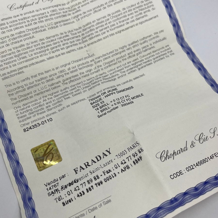 Bague CHOPARD Happy diamonds en or jaune et diamants - Castafiore