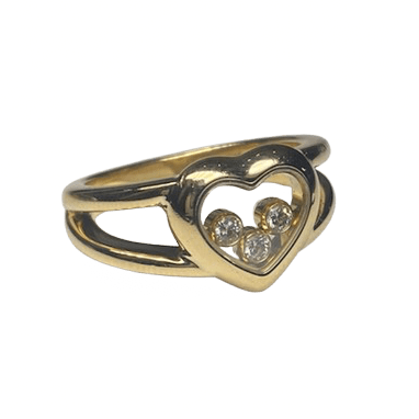 Bague CHOPARD "Happy Diamonds" en or jaune et diamants - Castafiore